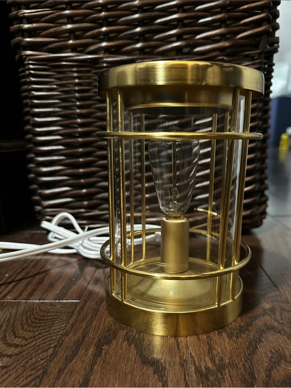 Gold Cage Table Lamp Accent Light wax warmer